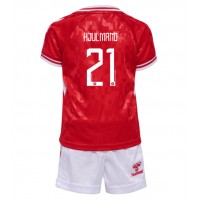 Dánsko Morten Hjulmand #21 Domáci Detský futbalový dres ME 2024 Krátky Rukáv (+ trenírky)